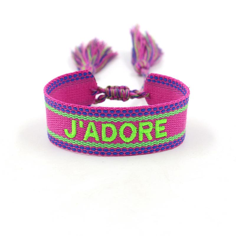 European Bohemian Style Fashion Personalized Embroidery Wrist Knitted Bracelet Retro Fashion Jewelry Gift