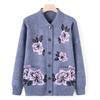 Grand-mère Porter Pull Cardigan D'âge Moyen et Âgé Pull Tricoté Veste d'Automne Vêtement pour Mère Âgée Automne Haut Mince