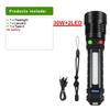 Multi-Color LED Flashlight With COB Lights 10 Modes Ultra Powerful Flashlights Zoomable Long Shot 1500M Super Bright Torch