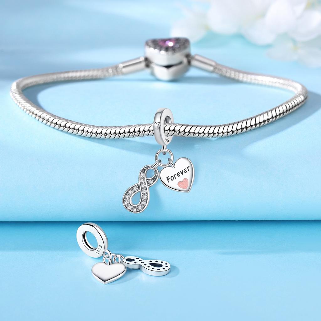 Beads Copper Charms Original Infinite Love Pendant Beads Fit Bracelet Jewelry Diy Women Fine Gift Accessory