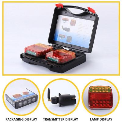 1set Wireless Magnetic Trailer Tail Light Waterproof Rechargeable Rear Taillight Signal Warning Brake Lamp Reflective Lens