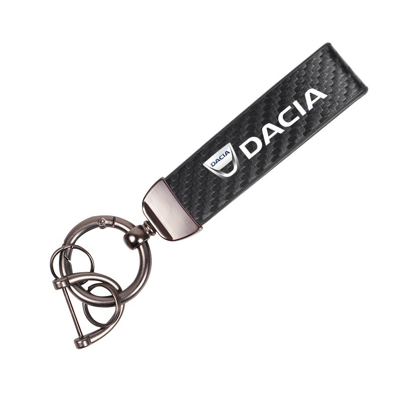 Carbon Fiber Car Keychain Key Rings Chains Accessories For Dacia Logan Sandero Duster Lodgy Spring Jogger Dokker Stepway Bigster