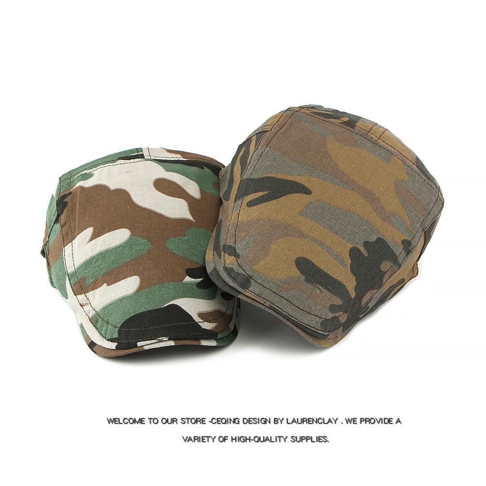 Peaked Cap Men's Spring Summer Camouflage Beret British Vintage Graffiti Progressive Cap
