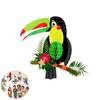 6 Pcs Parrot Honeycomb Paper Cutouts Tropical Birds Honeycomb Decoration for Hawaiian Luau Tiki Summer Party Supplies