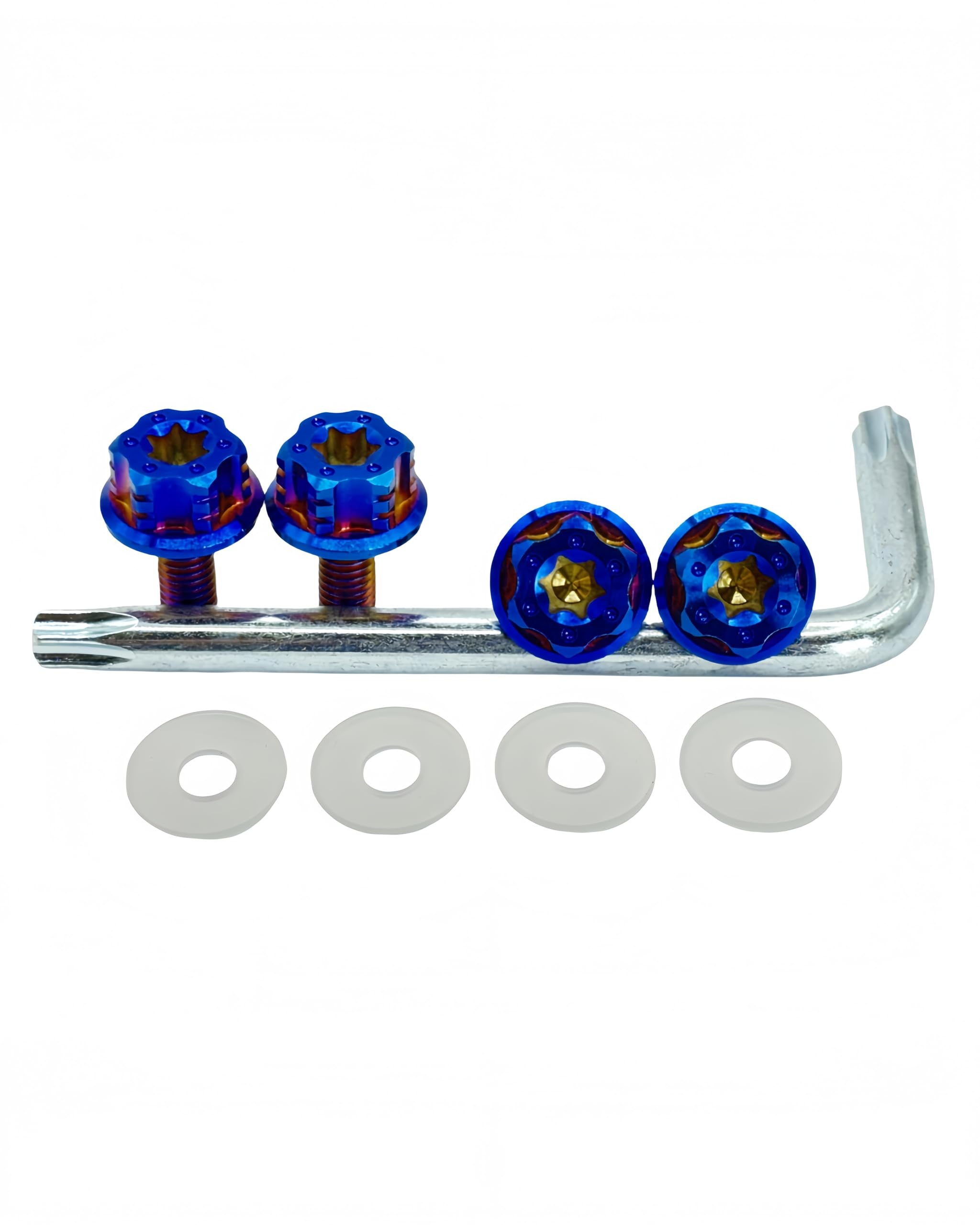 Kuroobaa Titanium Car License Plate Bolts Anti-Theft Screws with L M6 синий