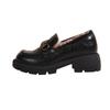 Winter Velvet Small Leather Shoes Women's New Leather Thick-soled Inner Heightening Loafer Fluffy Shoes Small Size 333