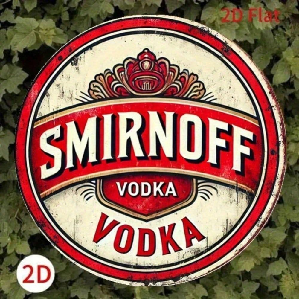 Metal Sign Wall Art Vintage Smirnoff Vodka Poster 8 Inch Round Tin Sign for Bar Retro Decor