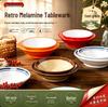 Conjunto Retro de Tigelas para Legumes em Melamina: Acompanhamento de Hot Pot de Chongqing - Tripa, Intestino de Ganso, Cérebro, Garganta Amarela.
