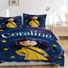 Coraline Adventure Fantasy Journey Bedding Set Comforter Cover Gift for Bedroom,Includes 1 Cover and 2 Pillowcases, No InsertB655