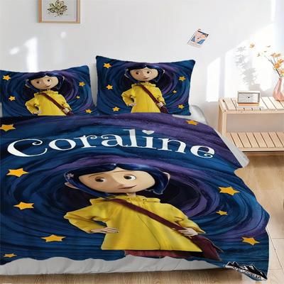 Coraline Adventure Fantasy Journey Bedding Set Comforter Cover Gift for Bedroom,Includes 1 Cover and 2 Pillowcases, No InsertB655