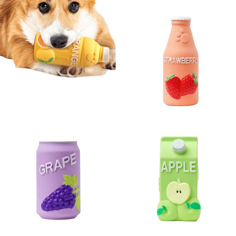 Langlebiges und lustiges Latex-Haustierspielzeug mit quietschendem Getränkeflaschen-Design