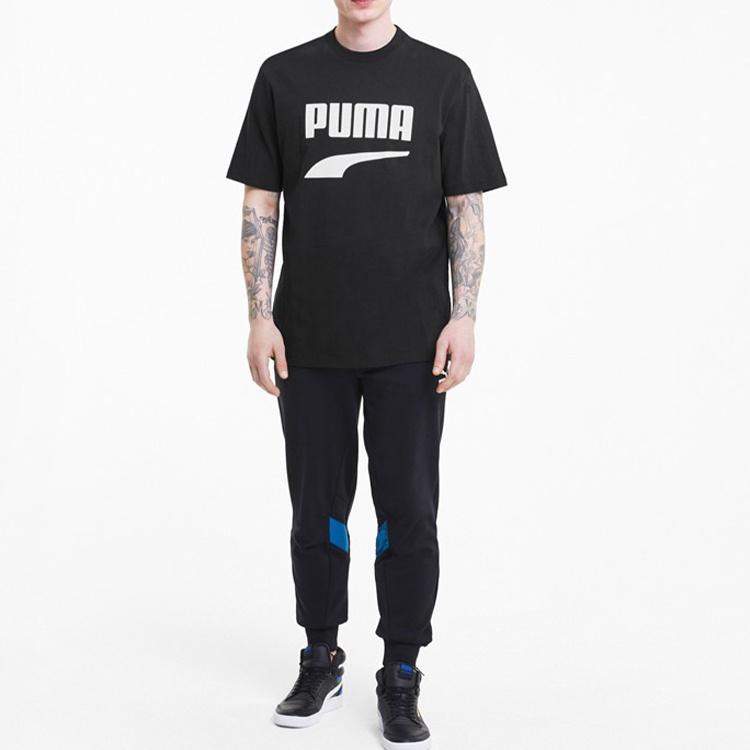 PUMA Downtown Printing Casual Short Sleeve Black Men's 599177-01