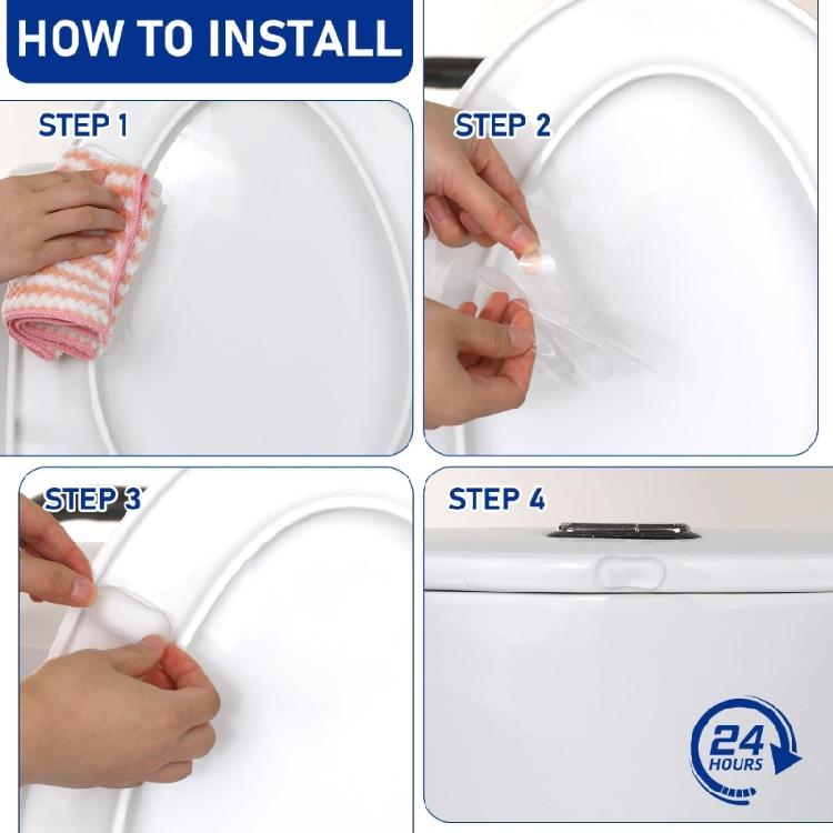 Bathroom Toilet Seat Sound Reducing Cushion Slip Resistant Rubber Cushion Permanent Adhesive Backing Versatile Home Improvement