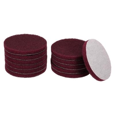 Uxcell 12pcs Scrubber Scrubbing Pads 500 Grit Drill Power Brush Hoop and Loop Surface Conditioning Discs Drill Scuffing Discs Scrub Pads for Home