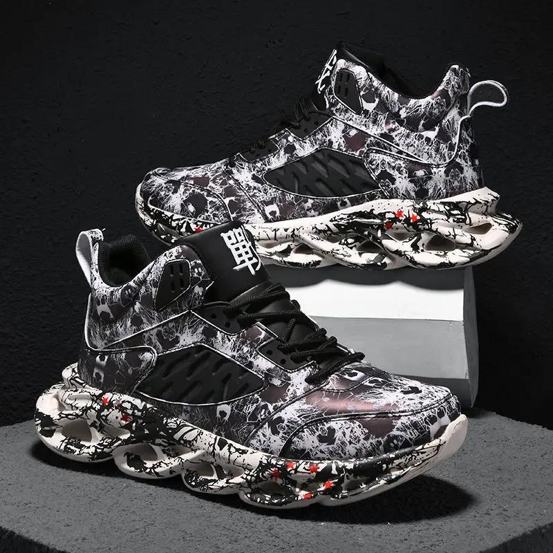 Fashion Chunky Male Sneakers Platform Men Shoes Trend Breathable Casual Shoes Light Running Shoes for Men 2024 New Print Tenis Masculino