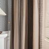 Home Life Yarn-dyed Striped Coffee American Style Kitchen Window Curtain Cotton Linen Semi-shading Living Room Bedroom Curtain