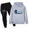PB1174 Kids Boys Girls NINJA KIDZ Printed Long Sleeves Hoodie Trousers Top Pants Clothes Sets