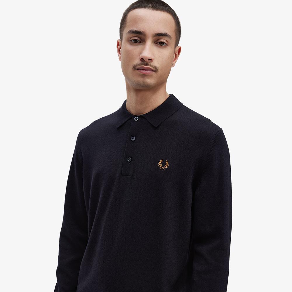 FRED PERRY [Sharp] Long Sleeve Classic Knit Shirt (795) Afpm2434535-795