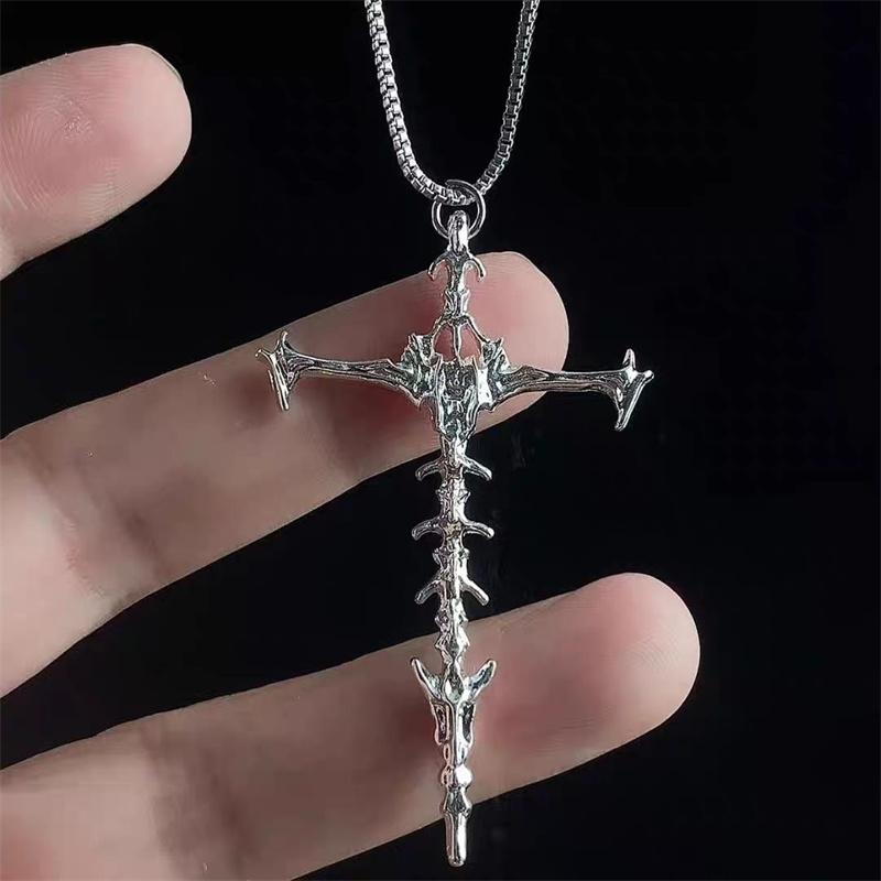 

Gothic Punk Cross Pendant Necklace for Women Men Vintage Unisex Silver Black Hip-Hop Chain Fashion Jewelry Accessories Gift
