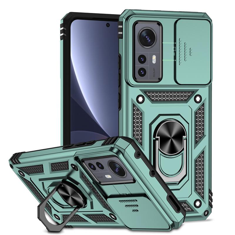 Slide Camera Protect Armor Phone Case For Xiaomi 12 Pro Mi 12 12X Xiomi Mi12 X Xiaomi12 Pro Mi12X Car Magnetic Holder Ring Cover
