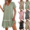 Robe Décontractée pour Femme à Col en V Boutonnée Coupe Ample Manches Courtes avec Poches Robe d'Été Légère pour un Usage Quotidien