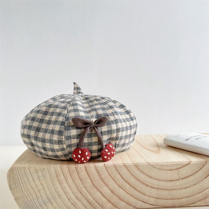 

Retro Plaid Children s Beret Kids 50-52cm