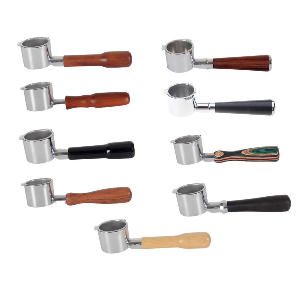 51mm Espresso Naked Portafilter Bottomless Portafilter With Wood Handle Replacement for EC9335/9665/9155 Coffee Machines