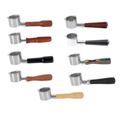 51mm Espresso Naked Portafilter Bottomless Portafilter With Wood Handle Replacement for EC9335/9665/9155 Coffee Machines