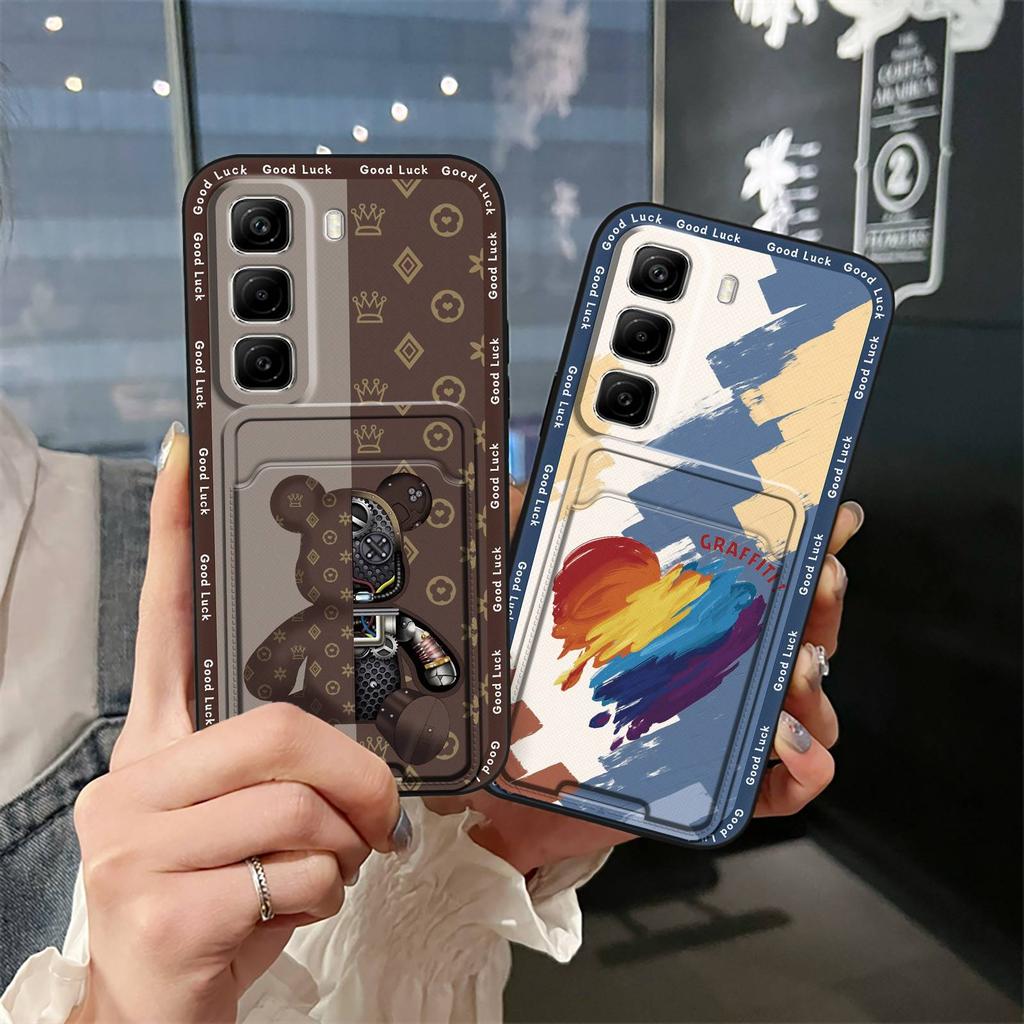 Graffiti Silikon Handyhülle Für infinix Hot50 5G/X6720 Cartoon Stoßfest Wasserdicht Kartenfach Schmutzabweisend Niedlich