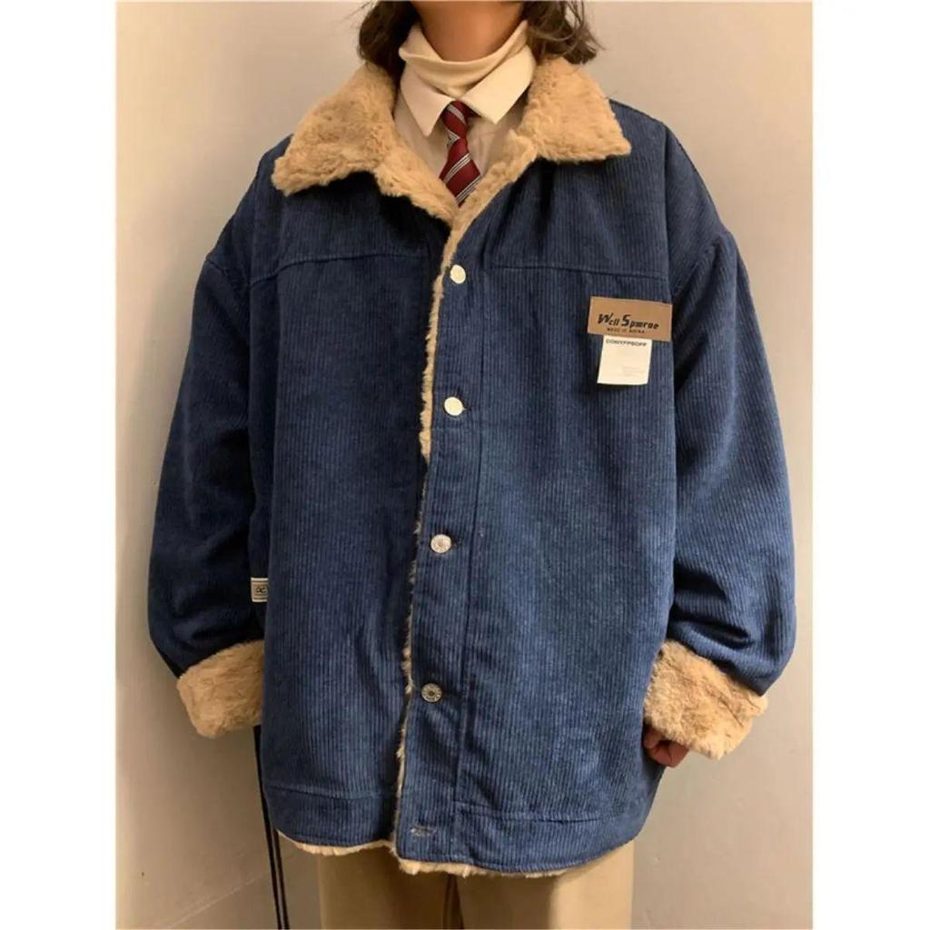 Men's Trendy Retro Winter Corduroy Cotton Jacket with Velvet Lining