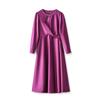 French Chic Light Luxury Waist-Slimming Dress - Imitation Silk Wool with Diamond Detail
