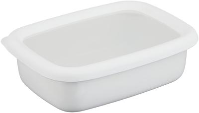Fuji Enamel Shallow Storage S with Freezer Conte White Container, Size, 0.39L, Canister, Lid, IH, Oven, Compatible, KE-S LW,