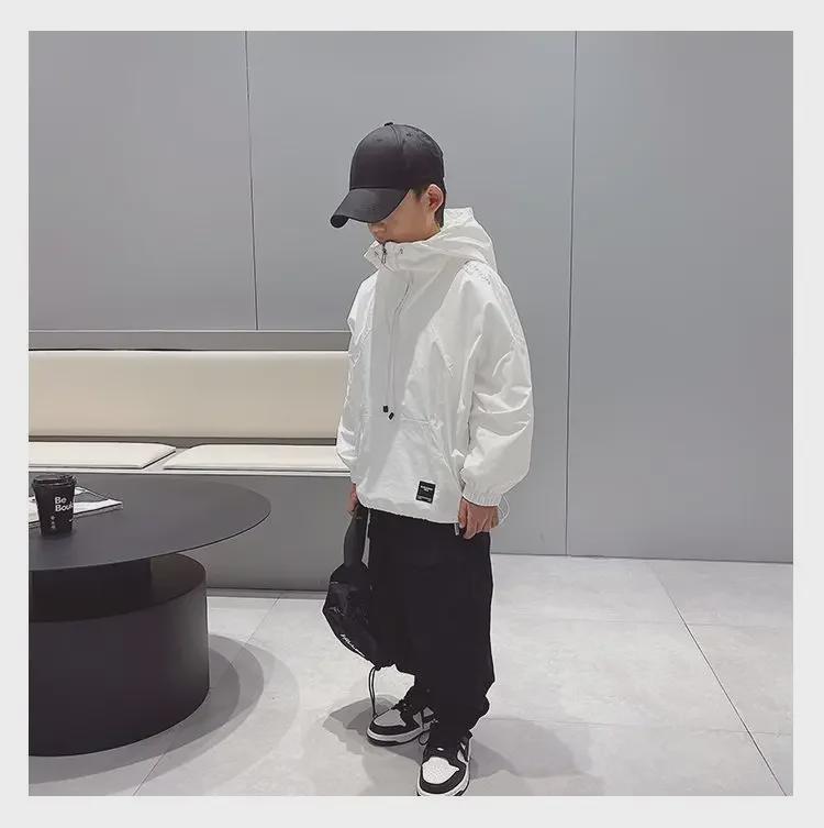 Jungen Kapuzenjacke mit halbem Reißverschluss - 2023 Frühlings-/Herbststil für Kinder