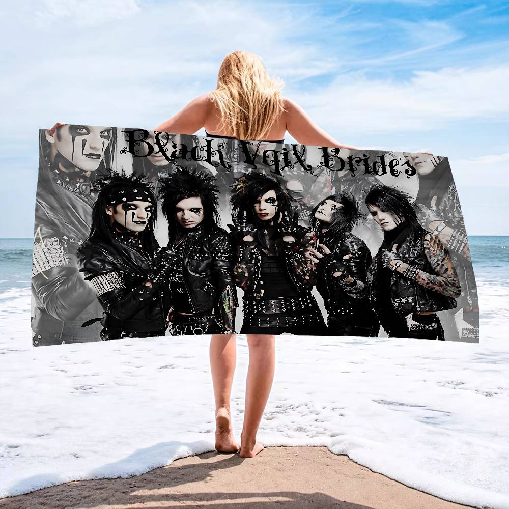 Rock Band B-Black V-Veil B-Brides Mikrofaserdecke Schnelltrocknende Strandtücher Übergröße Druck Super Saugfähiges Poolhandtuch