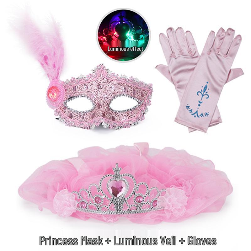 Princess Masquerade Mask for Girls - Halloween Veil and Party Dress-Up Toy