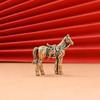 1 Pc Brass Horse Figure Home Decor Ornament Handicraft Get Rich Theme Statuette for Enhancing Wealth And Equestrian Decor
