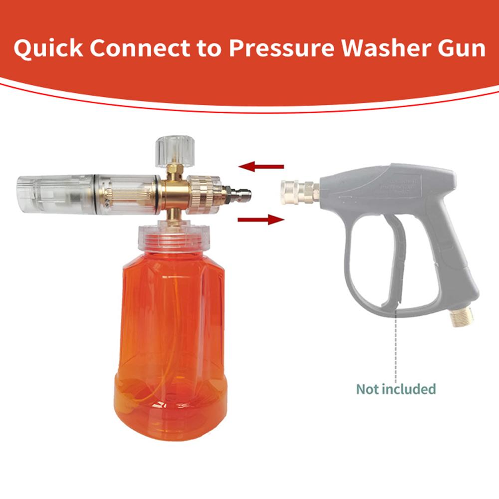 Foam Cannon for Pressure Washer, Car Foam Blaster Adjustable Snow Foam Lance with 14"" Quick