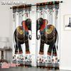 2pcs   Curtains&Drapes 2D Print Two Elephant1 Versatile Polyester Fabric (without Rod) Stuff Clearance Use for Living Room &