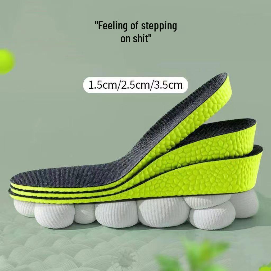 Unisex Height-Boosting Insoles: Sweat-Absorbing, Odor-Proof, Shock-Absorbing, Invisible Comfort for Sports