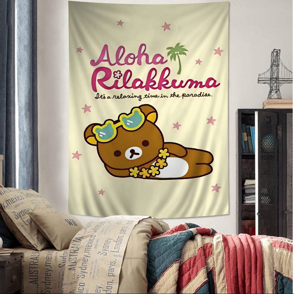 Cartoon Rilakkuma DIY Wandteppich Hängend Tarot Hippie Wandteppiche Schlafsaal INS Heimdekoration
