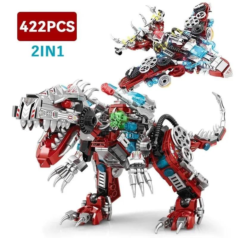 2 IN 1 Jurassic Mechanical Indominus Rex Dinosaur World Model Building Blocks City Fighter Dino Park Bricks Children Toy