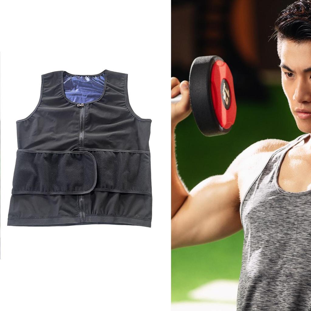 Body Shaping Sauna Vest for Men Exercise Waist Trimmer Shaper with Double