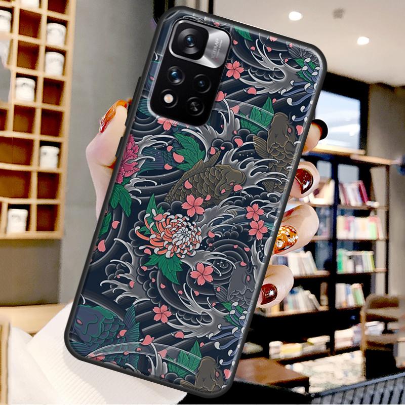 Japanese Koi Case For Xiaomi Redmi Note 12 11 10 9 8 Pro Note 12S 11S 10S 9S Cover For Redmi 9 10 12 C