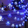 6M LED Snowflake Decorative Light String Battery Powered RGB Flash Snowflake Light Christmas Decorative Light Car Trunk Gift