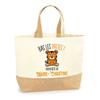 Tote Bag - PLANETEE - Marie-Christine Paws Off Tiger - Jute - Printed In France - Large Capacity