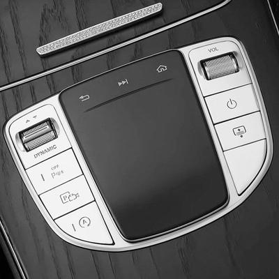 8pcs Silver Car Central Gear Shift Multimedia Mouse Switch Buttons Cover Inner Trim For Mercedes Benz C E V Class GLC 2015-