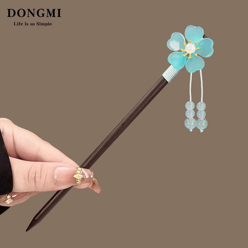 2026 Retro Tassel Wood Hairpin for Hanfu & Qipao