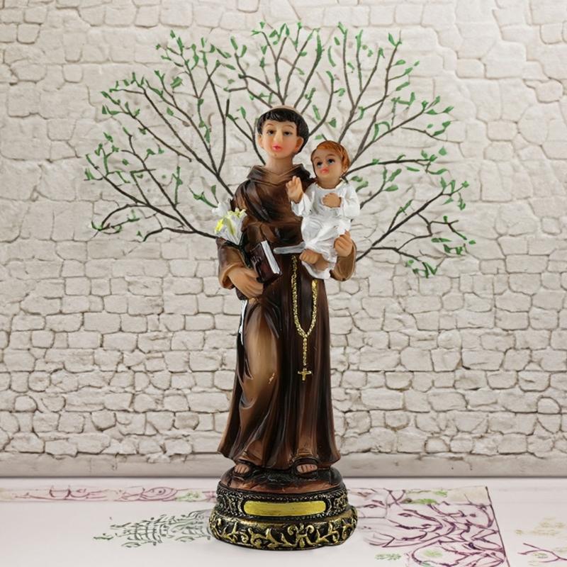 Sacred Mother Marys With Child Statue Resin Catholic Figurine Light Design For Christian Faithful Collectors Family