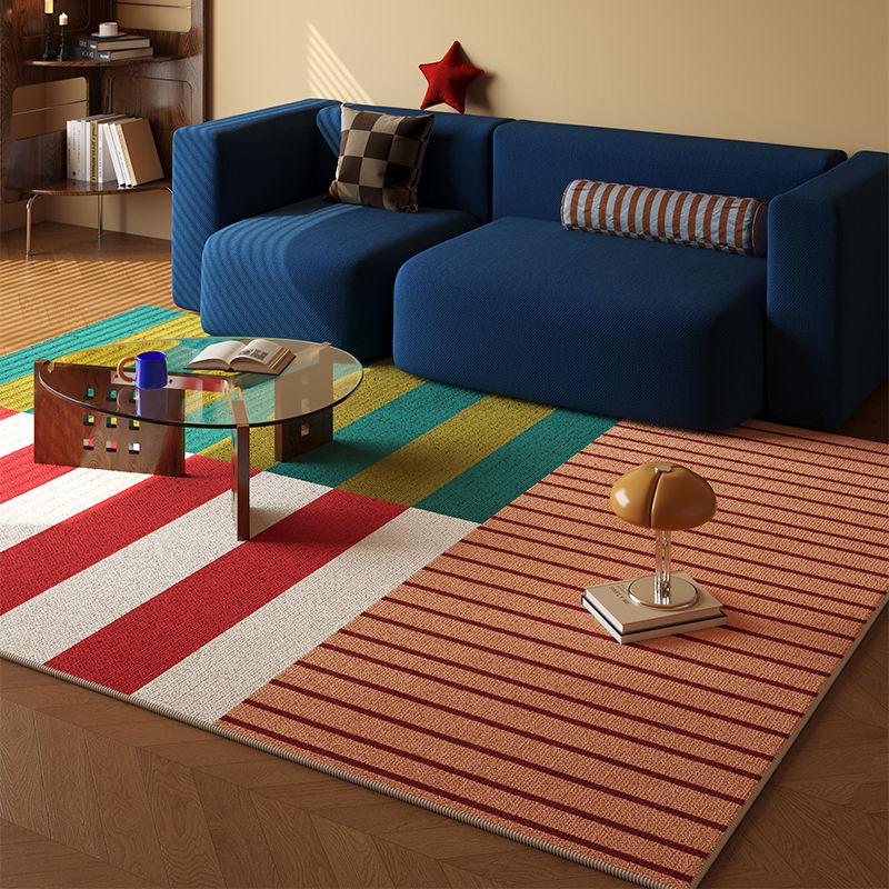 Tappeti Decorativi a Strisce Moderne per Soggiorno Lusso Leggero Area Divano Casa Tappeti Antiscivolo per Camera da Letto Lavabile Tappeto Gioco per Salotto