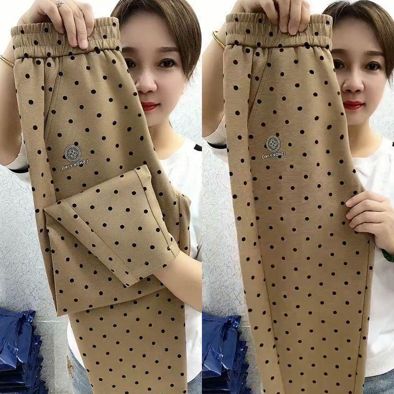 

Весенне-летние облегающие брюки-гаремы длиной 9/10 в горошек - Универсальная, модная женская повседневная одежда XL